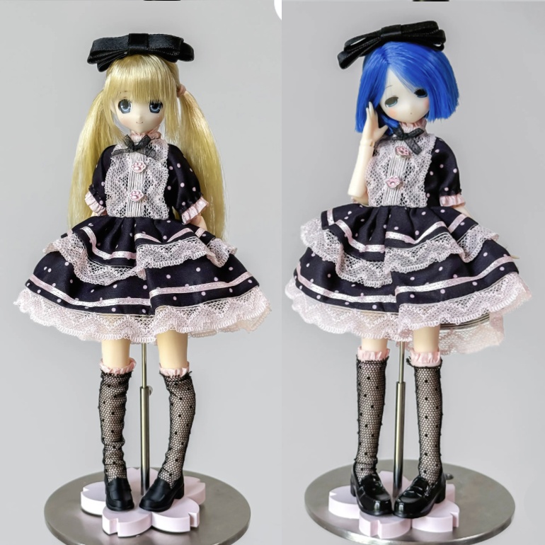 1/6ドール服　フリルワンピース　Azone　OB24　オビツ24　ピュアニーモ M　