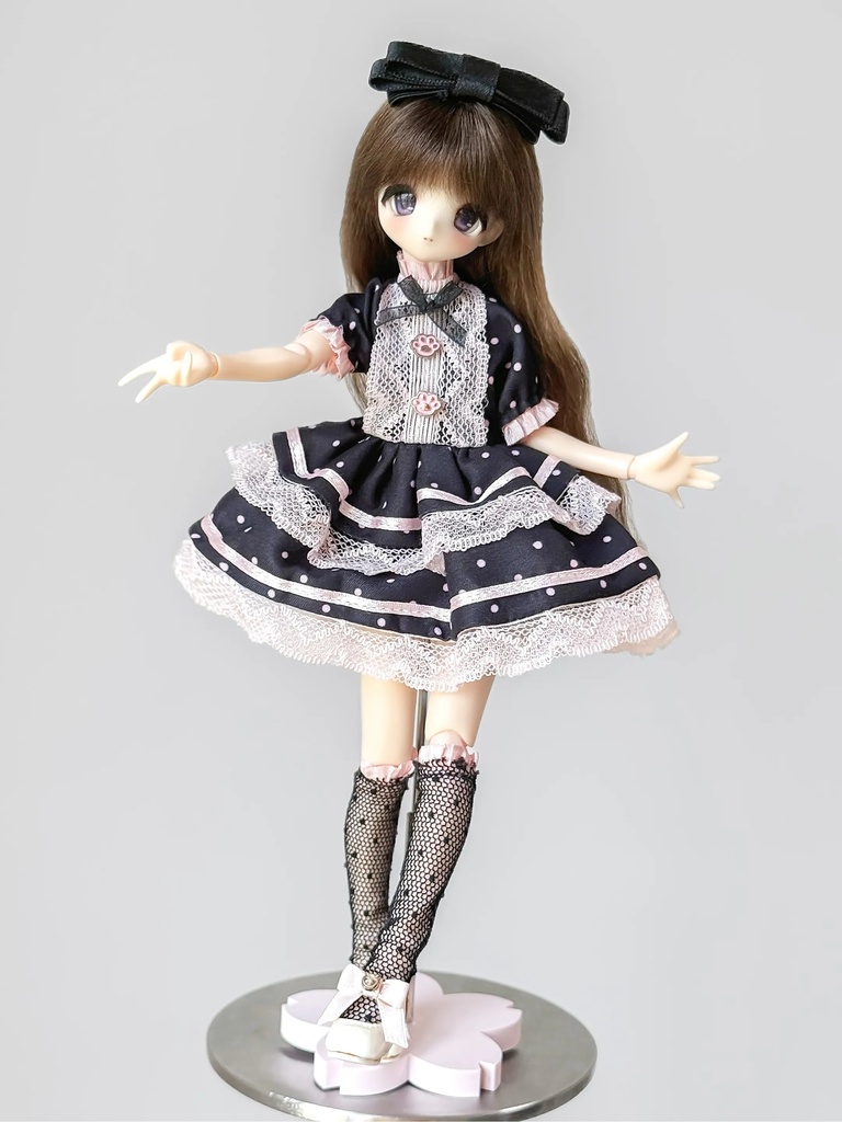 1/6ドール服　フリルワンピース　Azone　OB24　オビツ24　ピュアニーモ M　
