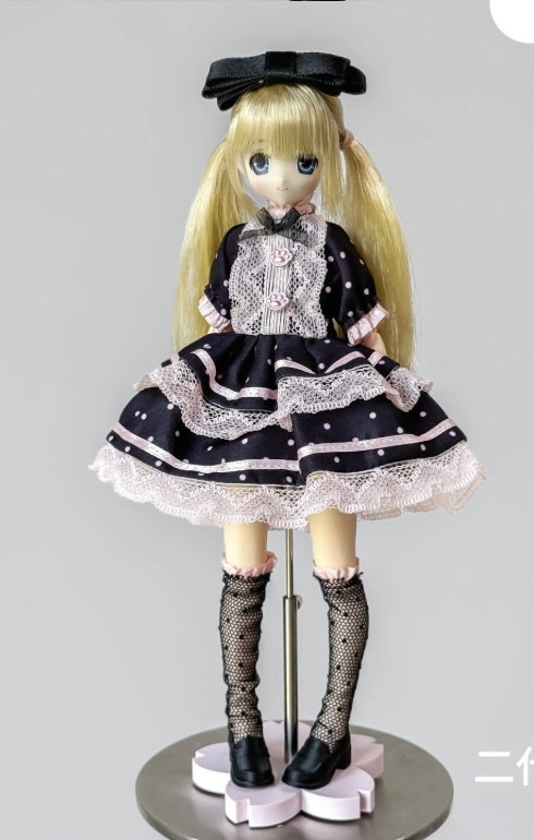 1/6ドール服　フリルワンピース　Azone　OB24　オビツ24　ピュアニーモ M　