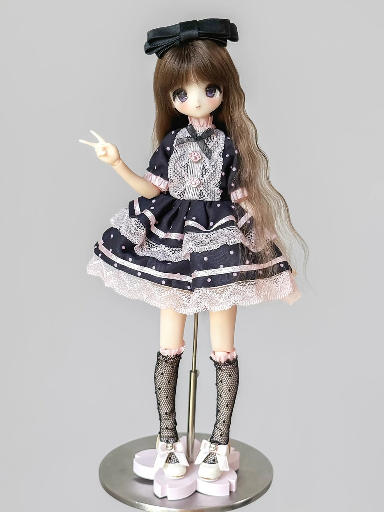 1/6ドール服　フリルワンピース　Azone　OB24　オビツ24　ピュアニーモ M　
