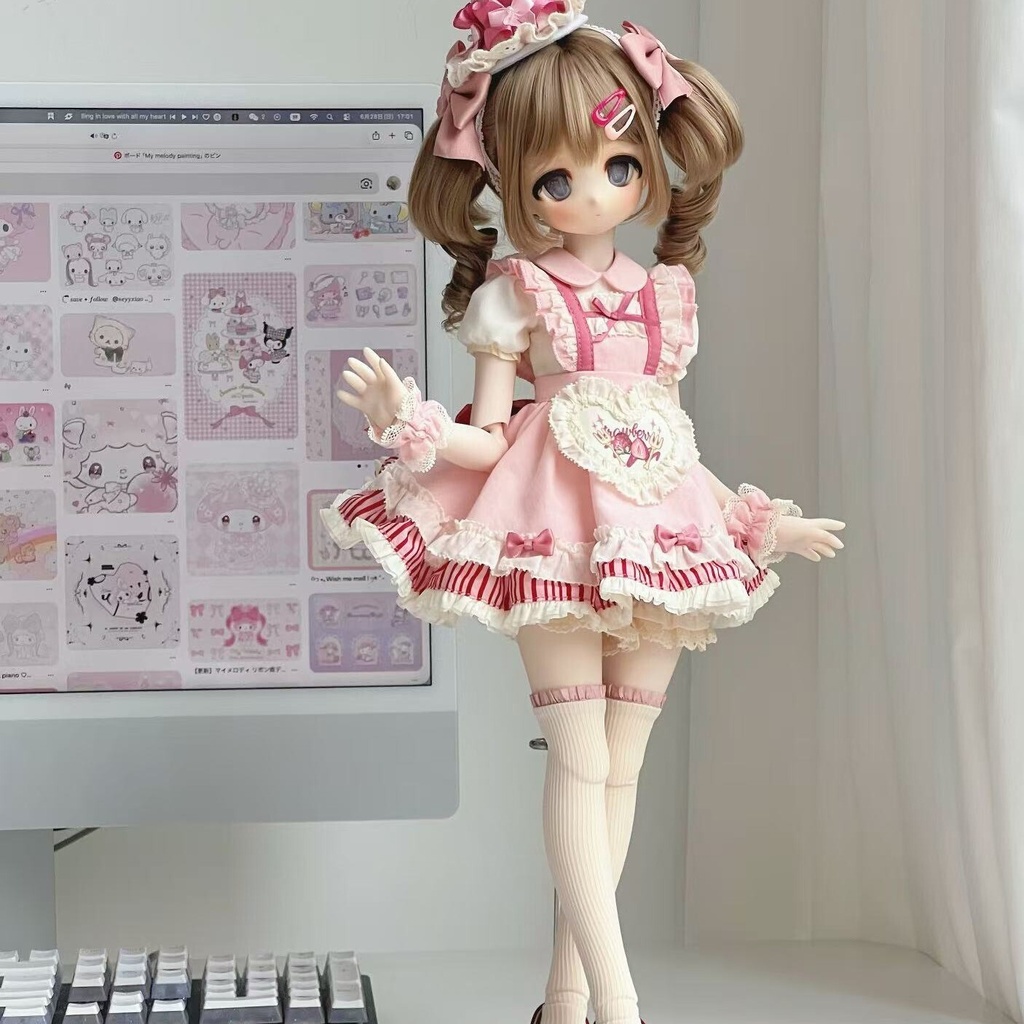 【1/4】 ピンク　ドレスセット　ドール服　1/4ドール服　1/4ドール用