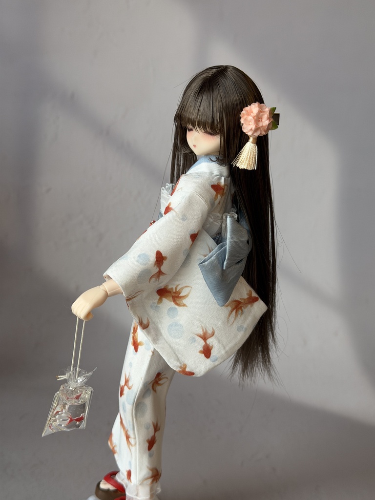 1/6ドール服 浴衣 金魚 紫陽花柄 Azone 6点セット OB24 OB22 オビツ24 ピュアニーモ M ピュアニーモ S OB26