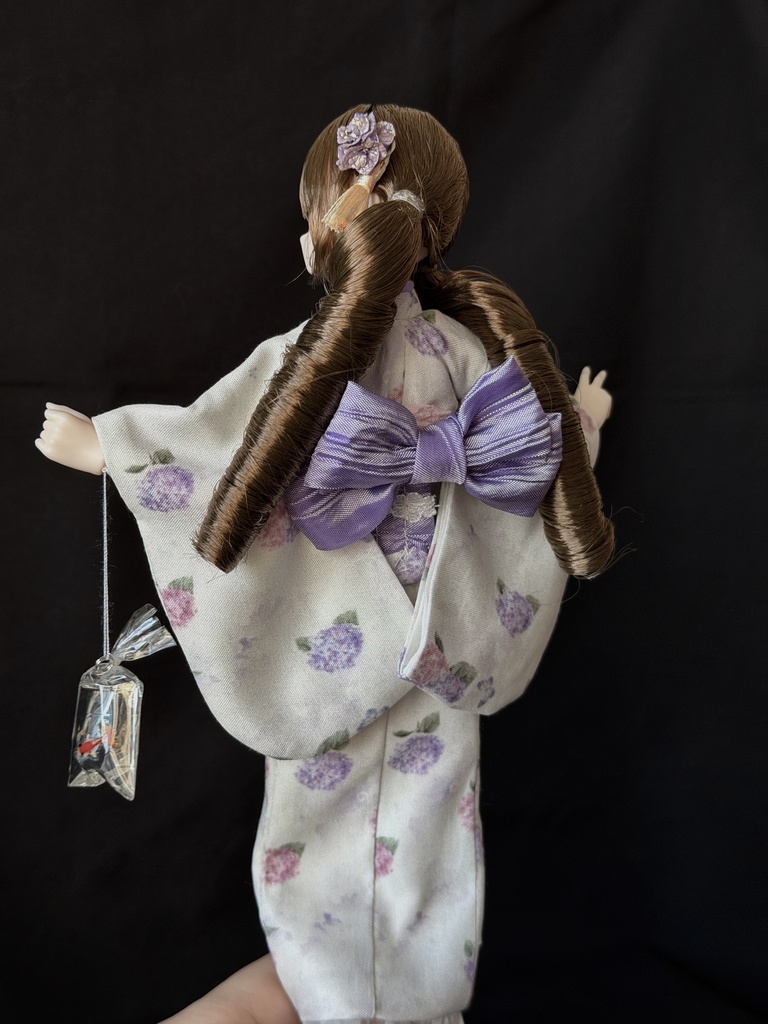 1/6ドール服 浴衣 金魚 紫陽花柄 Azone 6点セット OB24 OB22 オビツ24 ピュアニーモ M ピュアニーモ S OB26