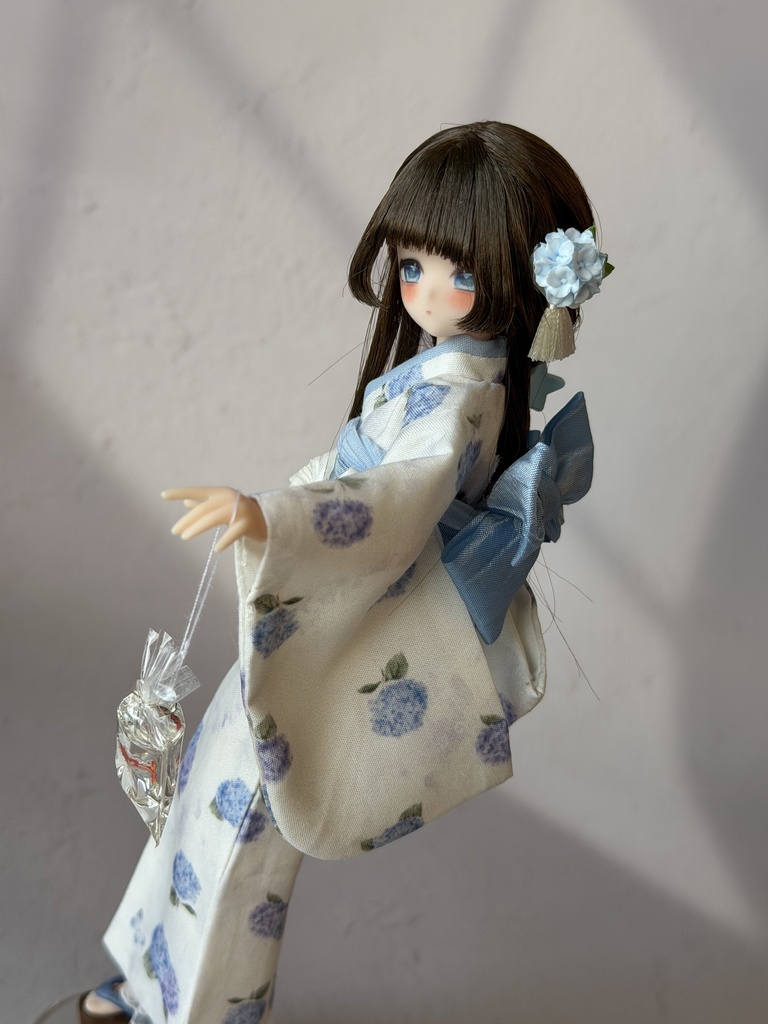 1/6ドール服 浴衣 金魚 紫陽花柄 Azone 6点セット OB24 OB22 オビツ24 ピュアニーモ M ピュアニーモ S OB26