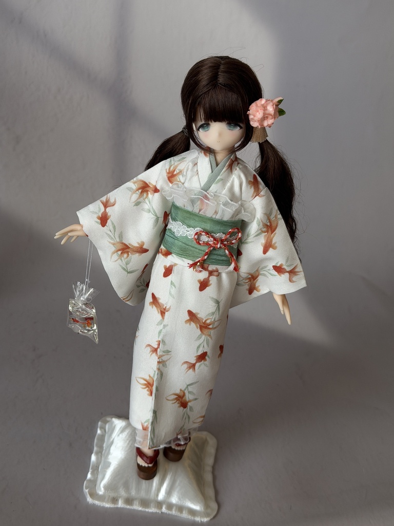 1/6ドール服 浴衣 金魚 紫陽花柄 Azone 6点セット OB24 OB22 オビツ24 ピュアニーモ M ピュアニーモ S OB26