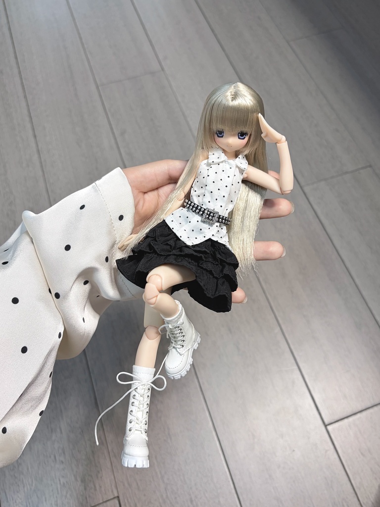 1/6ドール服 ノースリーブバックオープンシャツ Azone OB24 OB22 オビツ24 ピュアニーモ M ピュアニーモ S