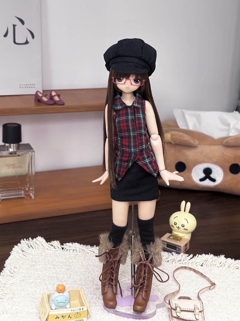 1/6ドール服 ノースリーブバックオープンシャツ Azone OB24 OB22 オビツ24 ピュアニーモ M ピュアニーモ S