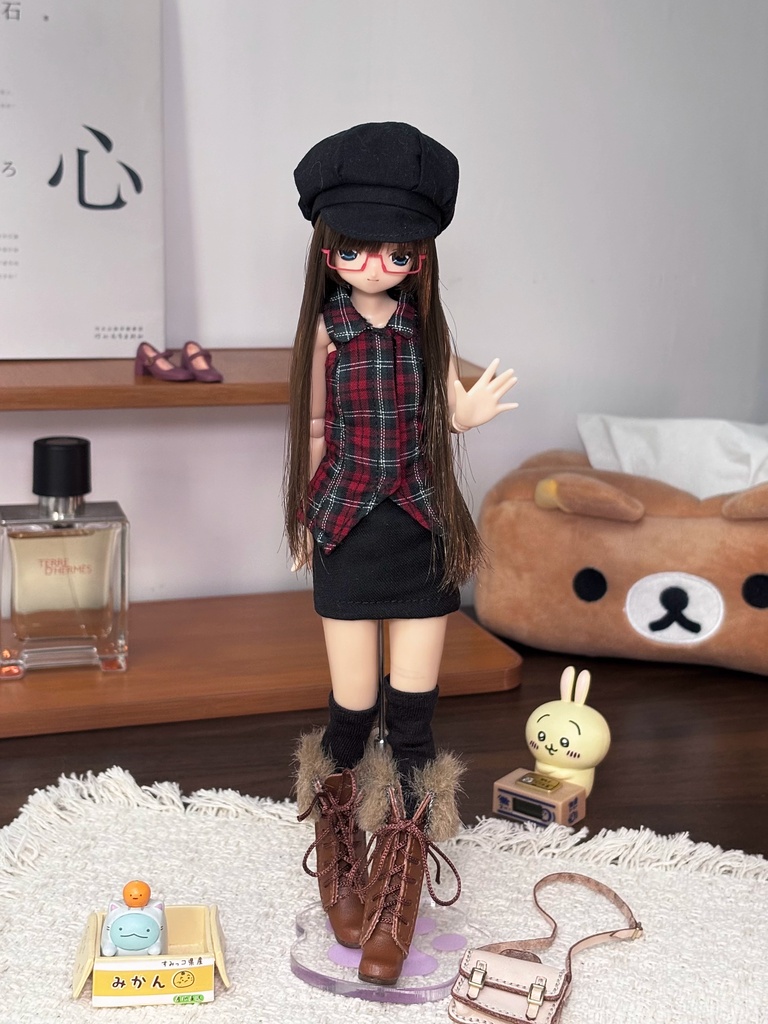 1/6ドール服 ノースリーブバックオープンシャツ Azone OB24 OB22 オビツ24 ピュアニーモ M ピュアニーモ S
