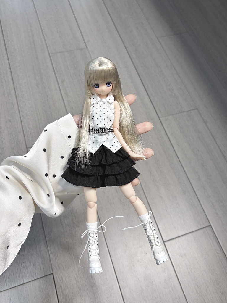 1/6ドール服 ノースリーブバックオープンシャツ Azone OB24 OB22 オビツ24 ピュアニーモ M ピュアニーモ S