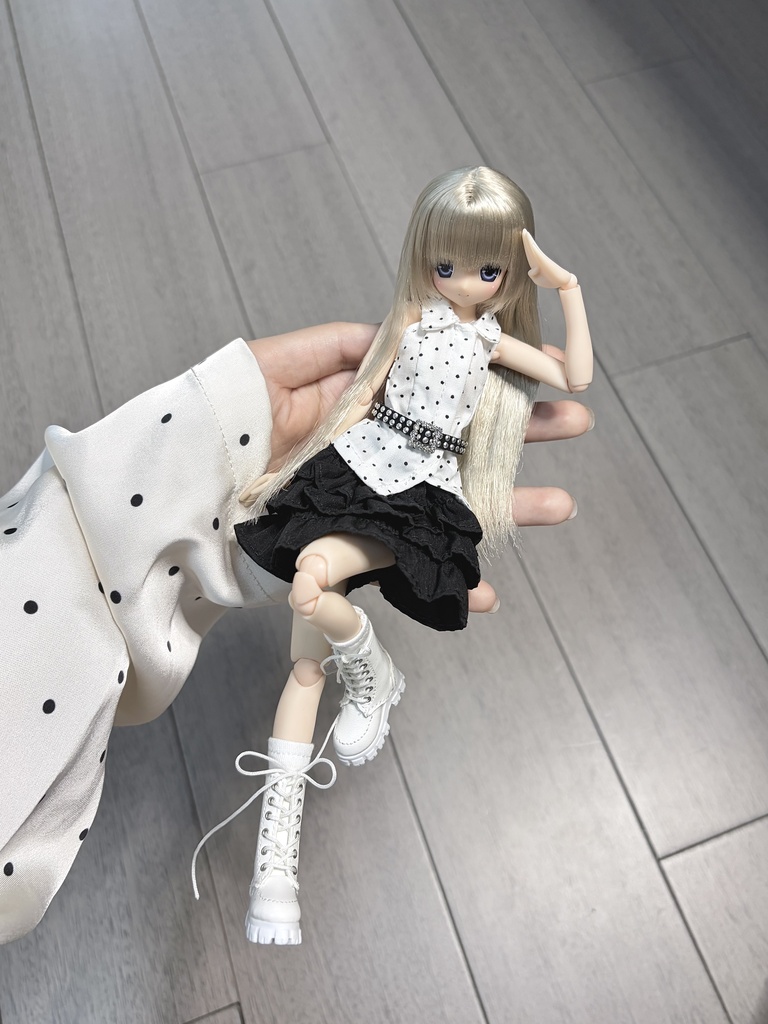 1/6ドール服 ノースリーブバックオープンシャツ Azone OB24 OB22 オビツ24 ピュアニーモ M ピュアニーモ S