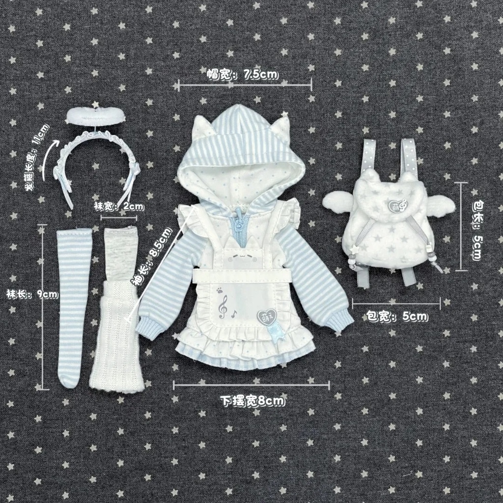 1/6ドール服 猫耳パーカー Azone OB24 OB22 オビツ24 ピュアニーモ M ピュアニーモ S