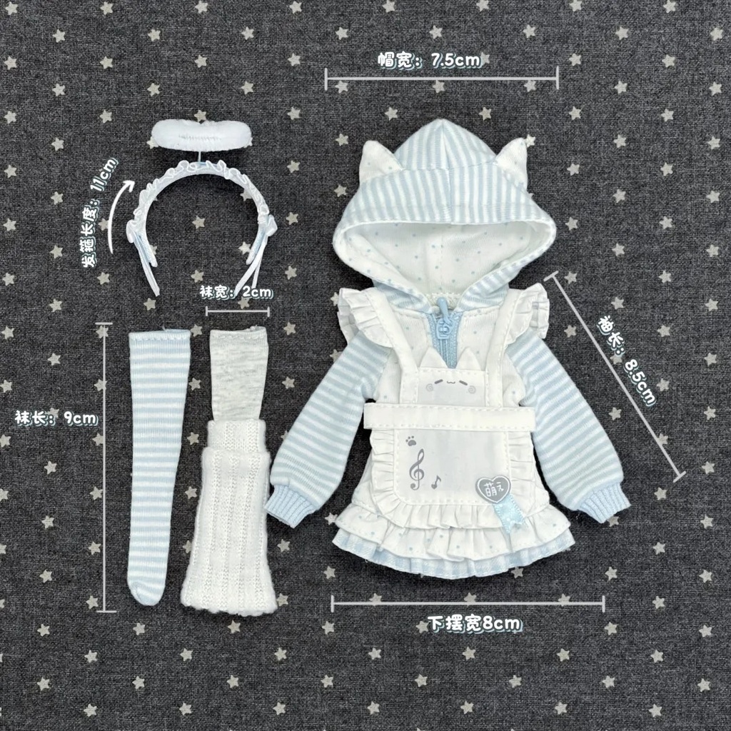 1/6ドール服 猫耳パーカー Azone OB24 OB22 オビツ24 ピュアニーモ M ピュアニーモ S