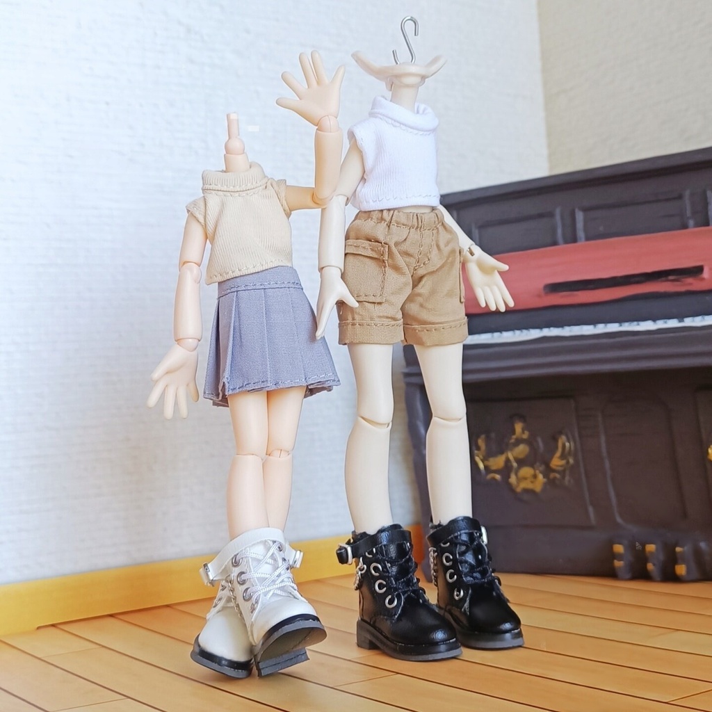 1/6ドール靴 ショートブーツ Azone OB22 OB24 OB26 オビツ22 オビツ24 メリージェーンシューズ ピュアニーモ S ピュアニーモ M ドール服