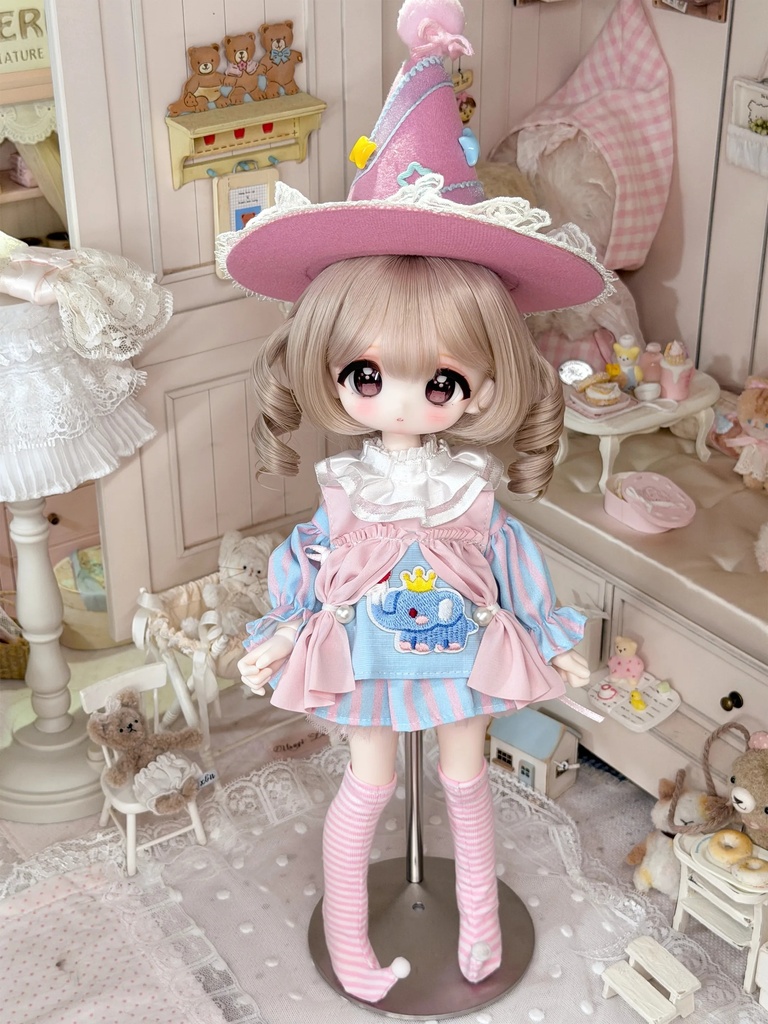 1/6ドール服　サーカス風　ピエロ　衣装セット　ドール服　ワンピース
