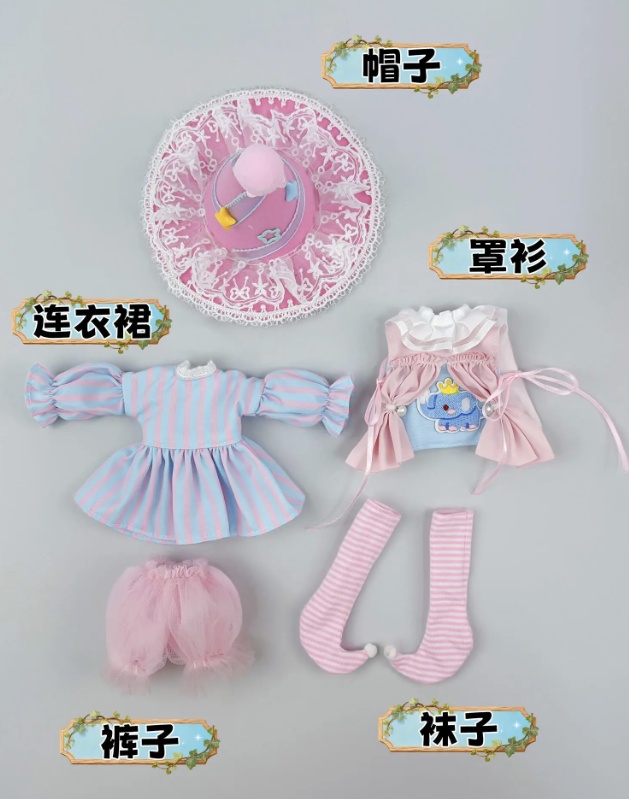 1/6ドール服　サーカス風　ピエロ　衣装セット　ドール服　ワンピース