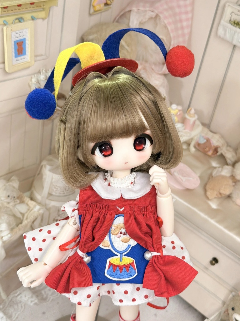 1/6ドール服　サーカス風　ピエロ　衣装セット　ドール服　ワンピース