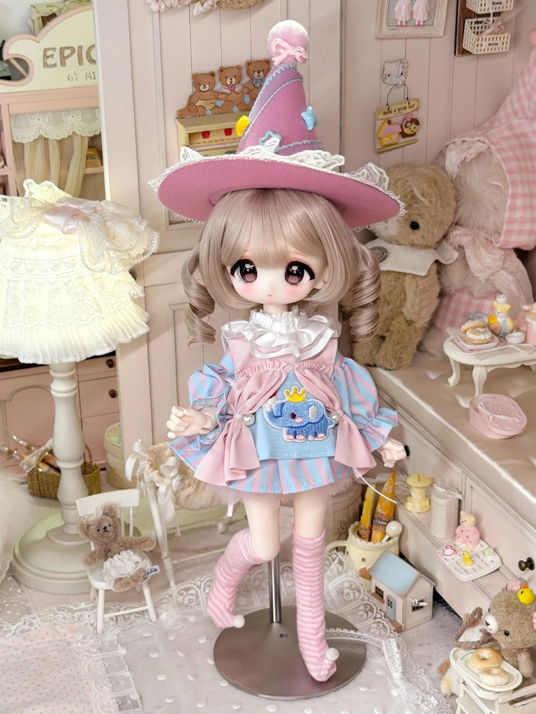 1/6ドール服　サーカス風　ピエロ　衣装セット　ドール服　ワンピース