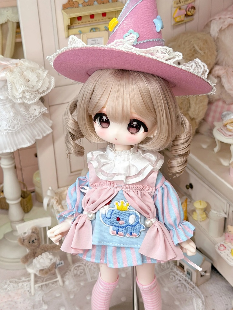 1/6ドール服　サーカス風　ピエロ　衣装セット　ドール服　ワンピース