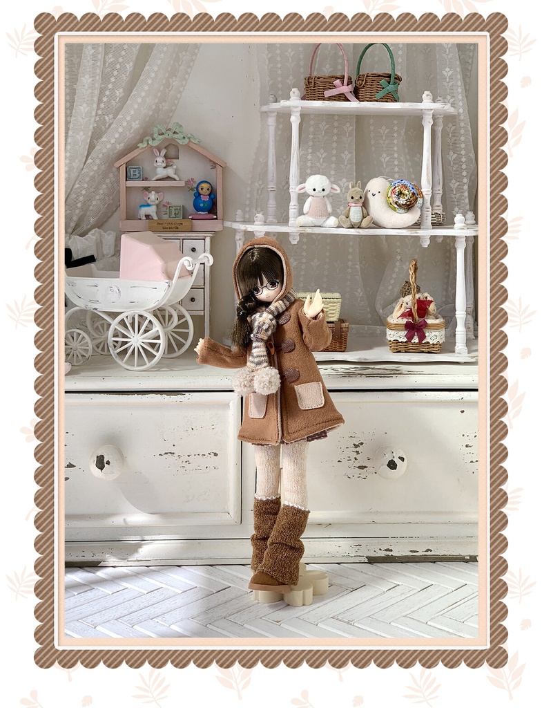 1/6ドール服 冬服セット もこもこコートセット 6点セット Azone OB24 OB22 オビツ24 ピュアニーモ M ピュアニーモ S