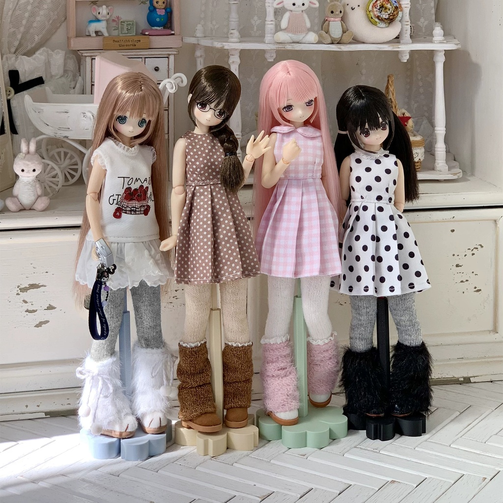 1/6ドール服 冬服セット もこもこコートセット 6点セット Azone OB24 OB22 オビツ24 ピュアニーモ M ピュアニーモ S