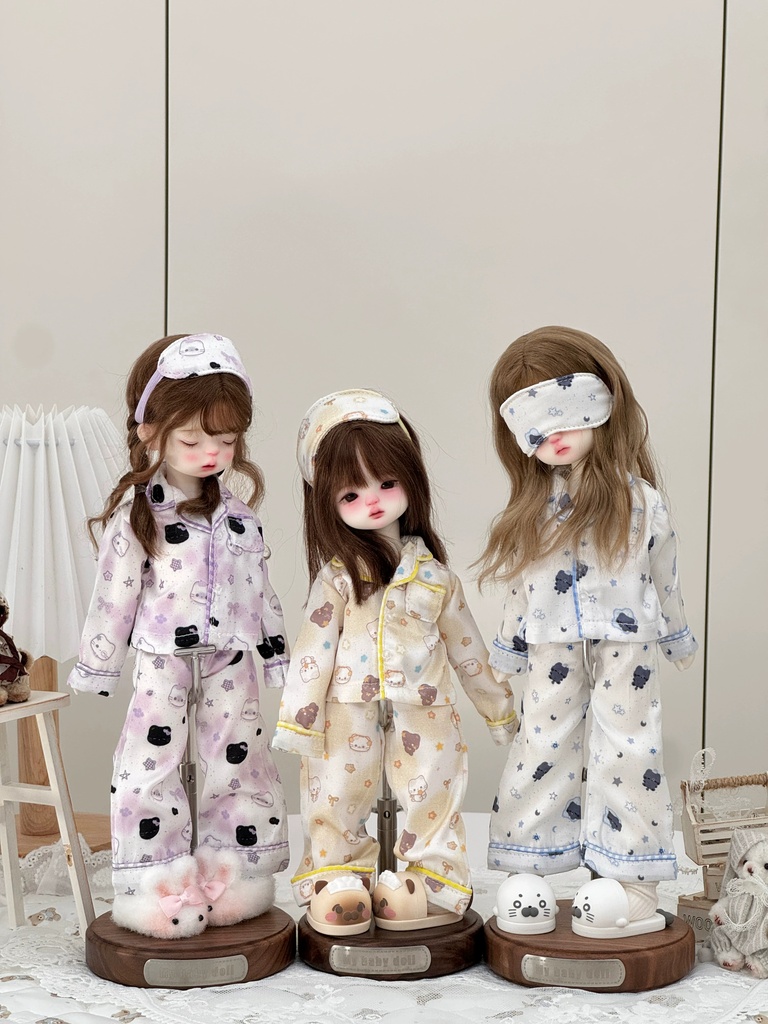 【1/6,1/4,75cm】 ドール用 パジャマ 1/4ドール服 1/6ドール服 3点セット