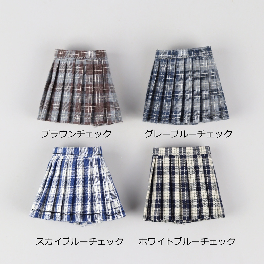1/6 チェックプリーツスカート ドール服 Azone OB22 オビツ22 ピュアニーモ S