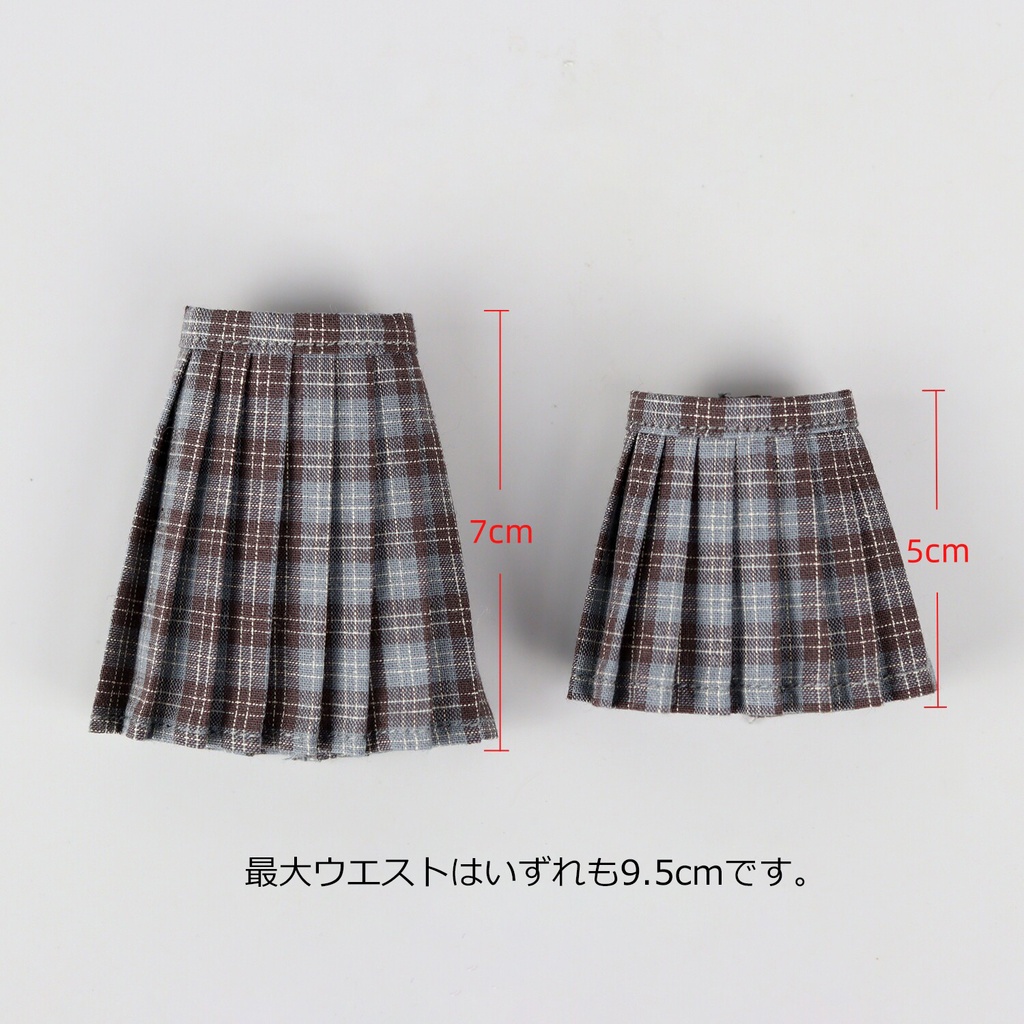 1/6 チェックプリーツスカート ドール服 Azone OB22 オビツ22 ピュアニーモ S
