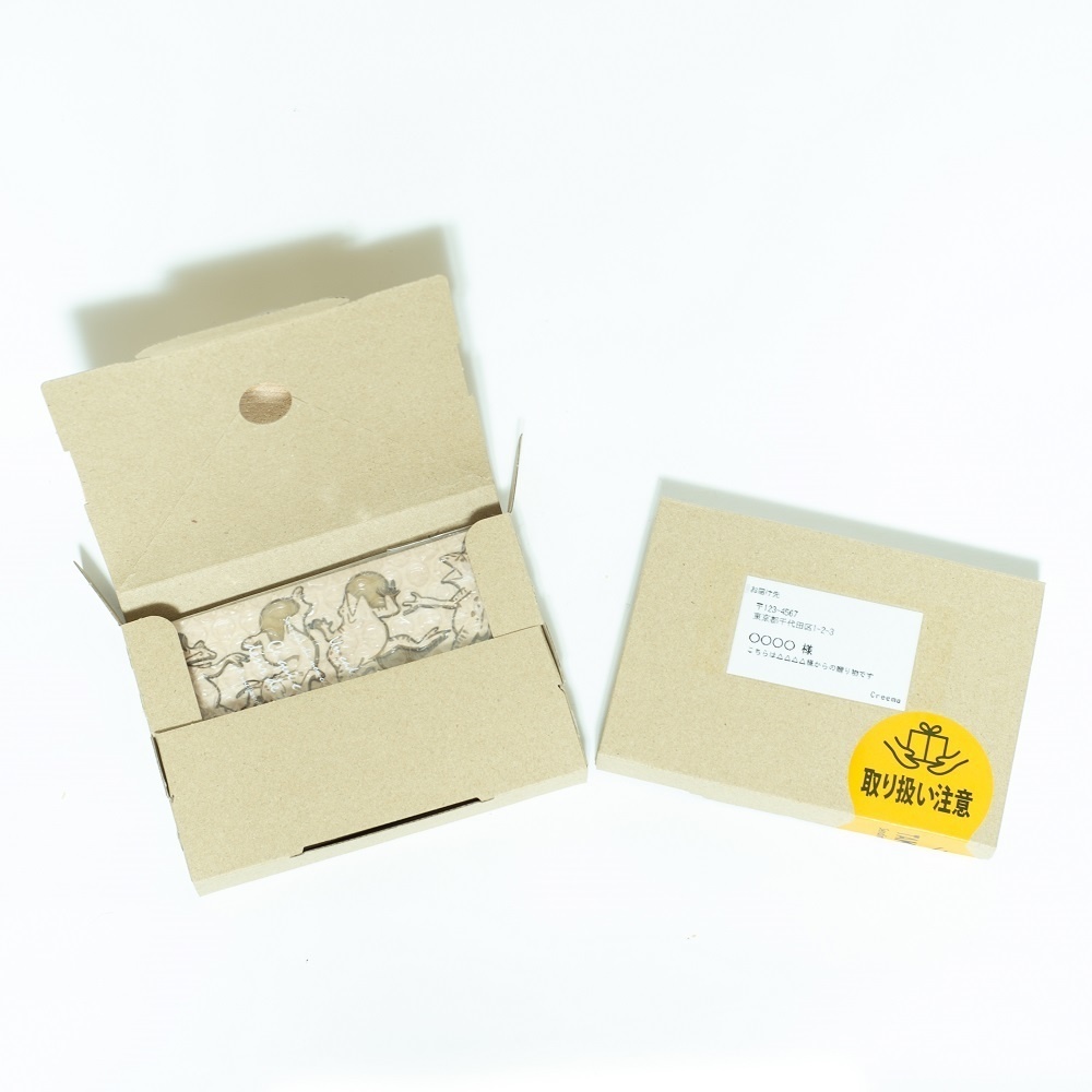 鳥獣戯画「兎と蛙の相撲」小さな木の置物 組立てキット