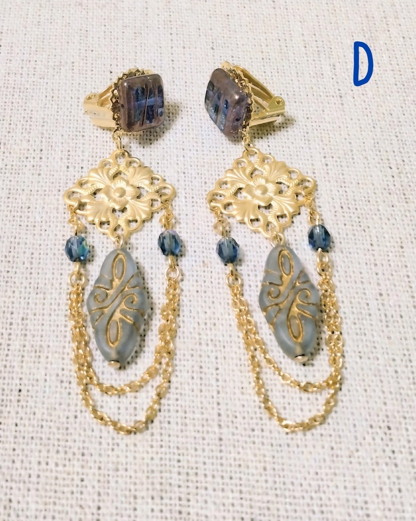 【arteVarie106】テーブルカットビーズのイヤリング