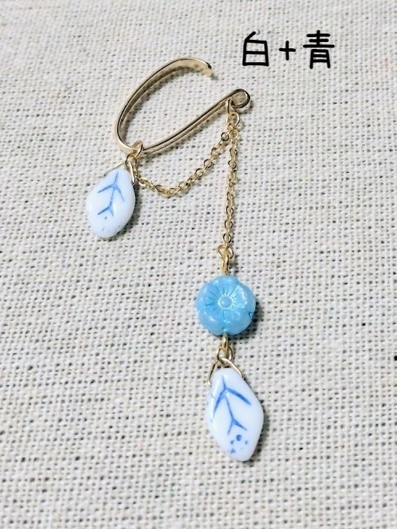 【arteVarie116】リーフビーズのイヤーフック