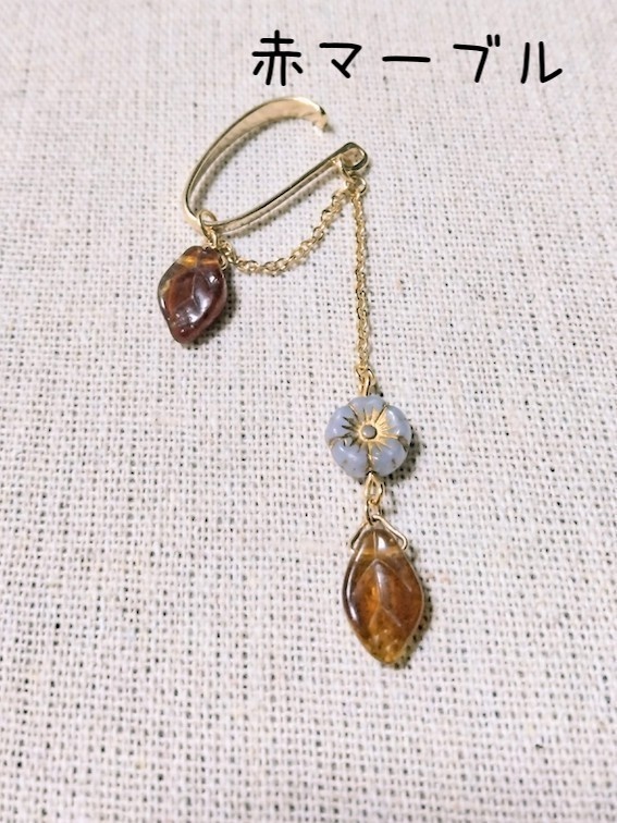 【arteVarie116】リーフビーズのイヤーフック