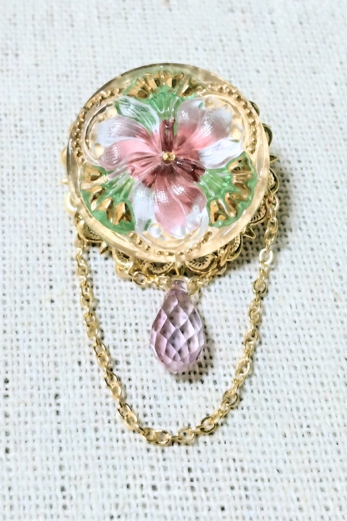 【arteVarie135】チェコカボションのブローチ