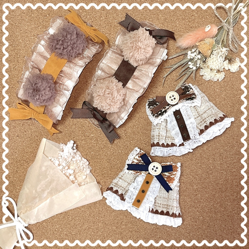 こぐまの秋色ツイードポンチョセット