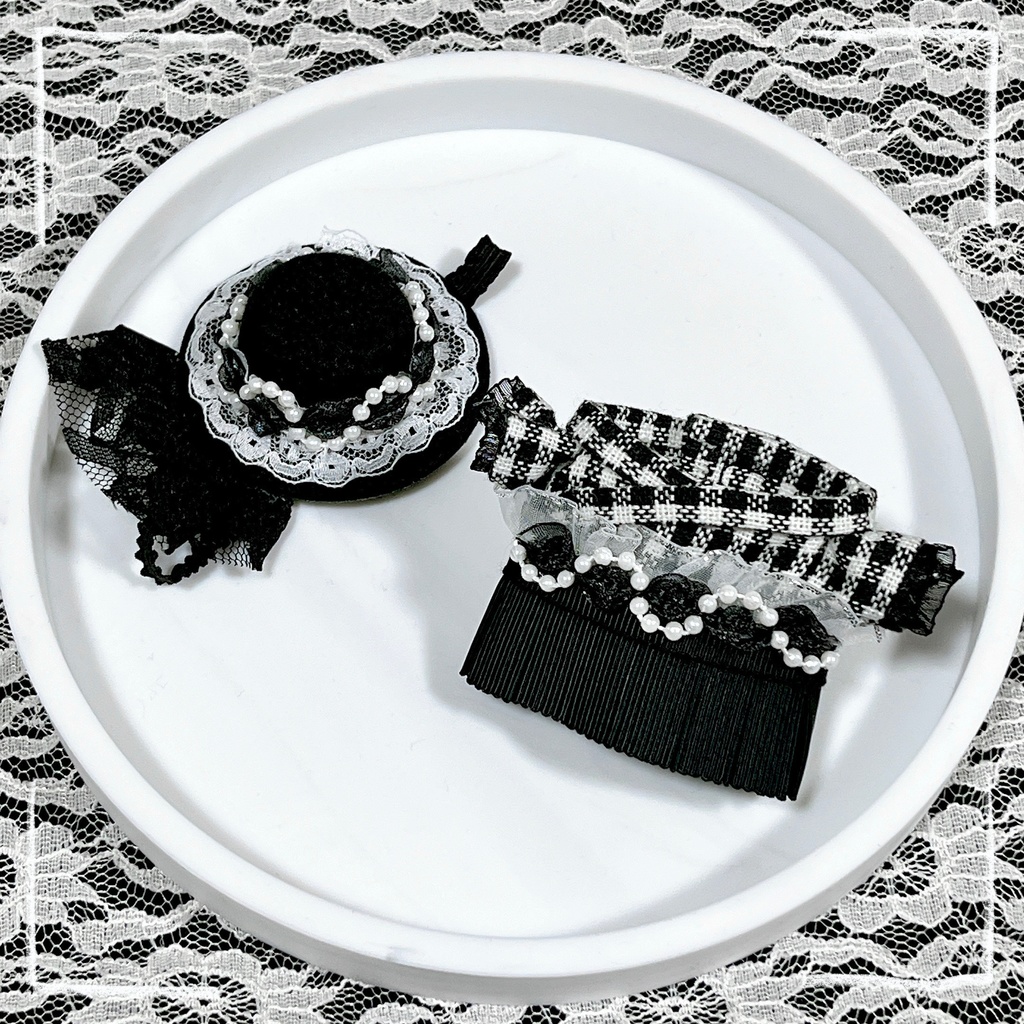 【10cmぬい】白黒結びのモダン袴セット