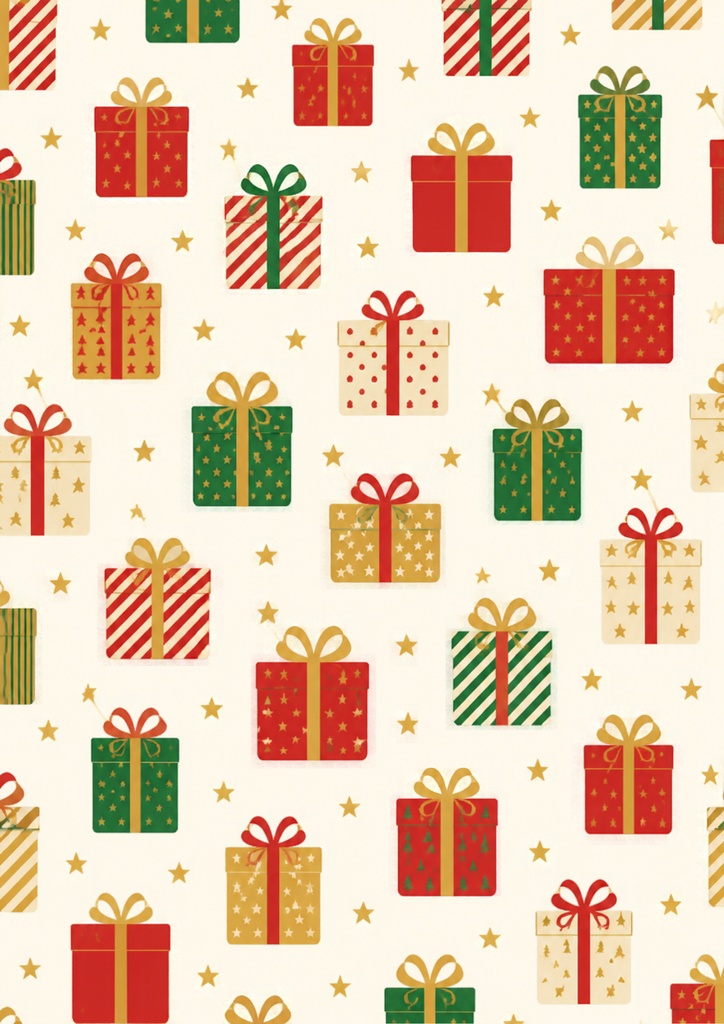 クリスマス デジタルペーパー 6枚セット Vol.4|アイボリー・ツリー・オーナメント・冬柄
