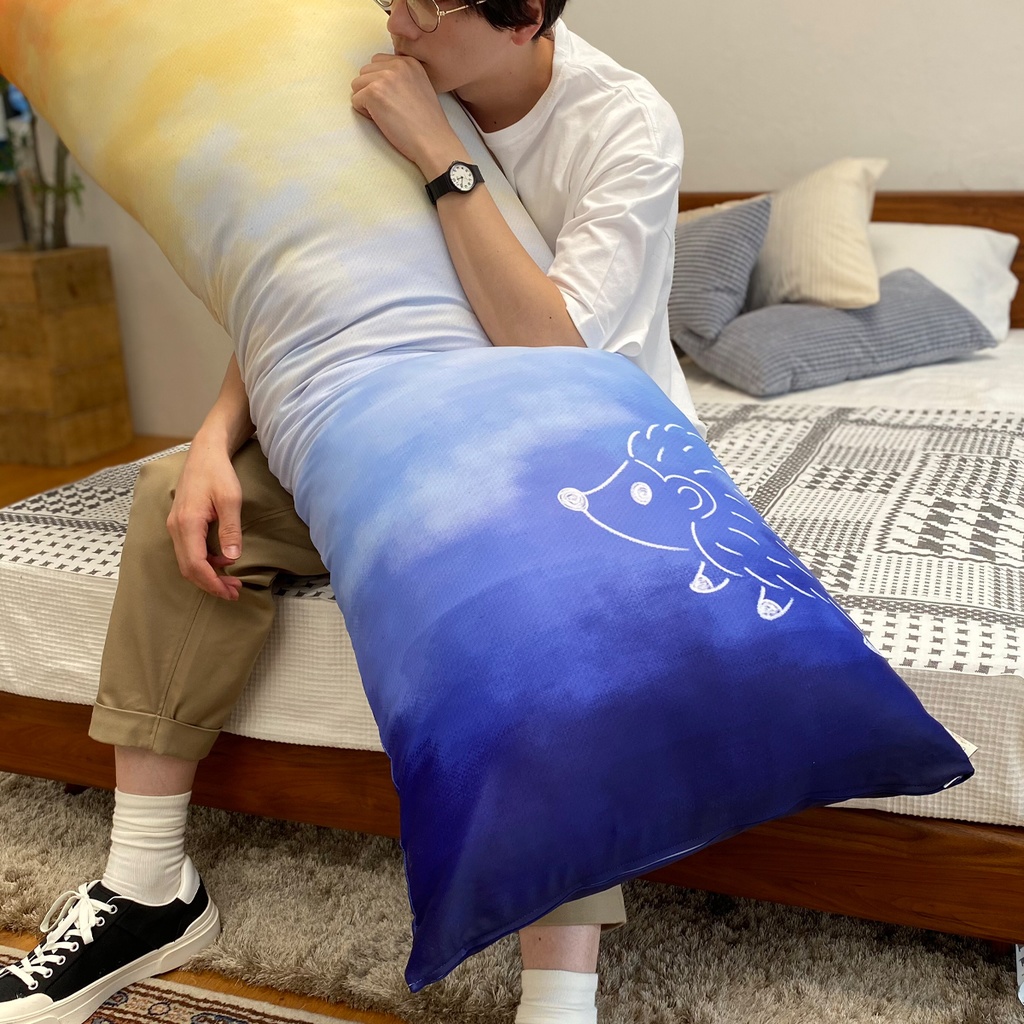 □送料無料□抱き枕カバー (しろもうふくんと夕焼け 桜餅ver.)