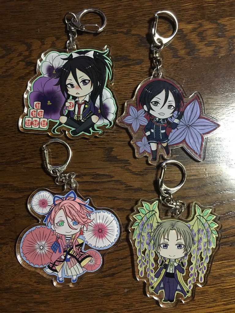 花咲くアクリルキーホルダー