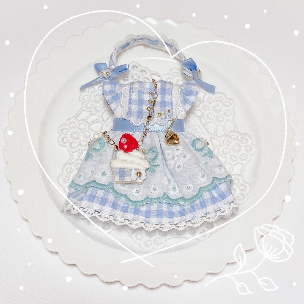 チェックリボンワンピースセット