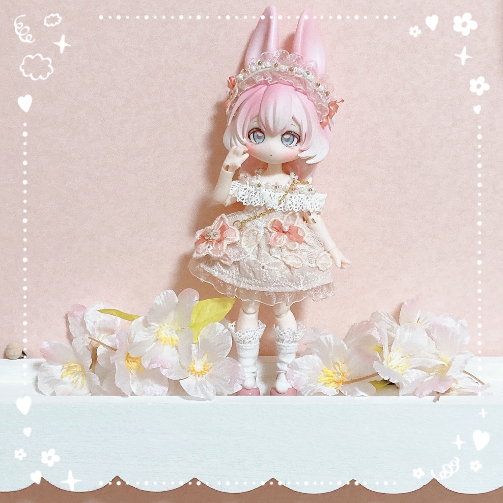 桜のオフショルワンピースセット