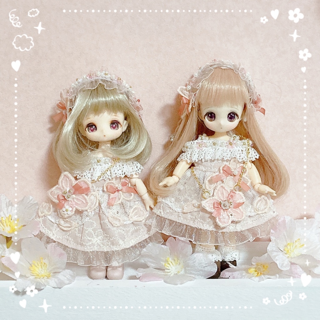 桜のオフショルワンピースセット