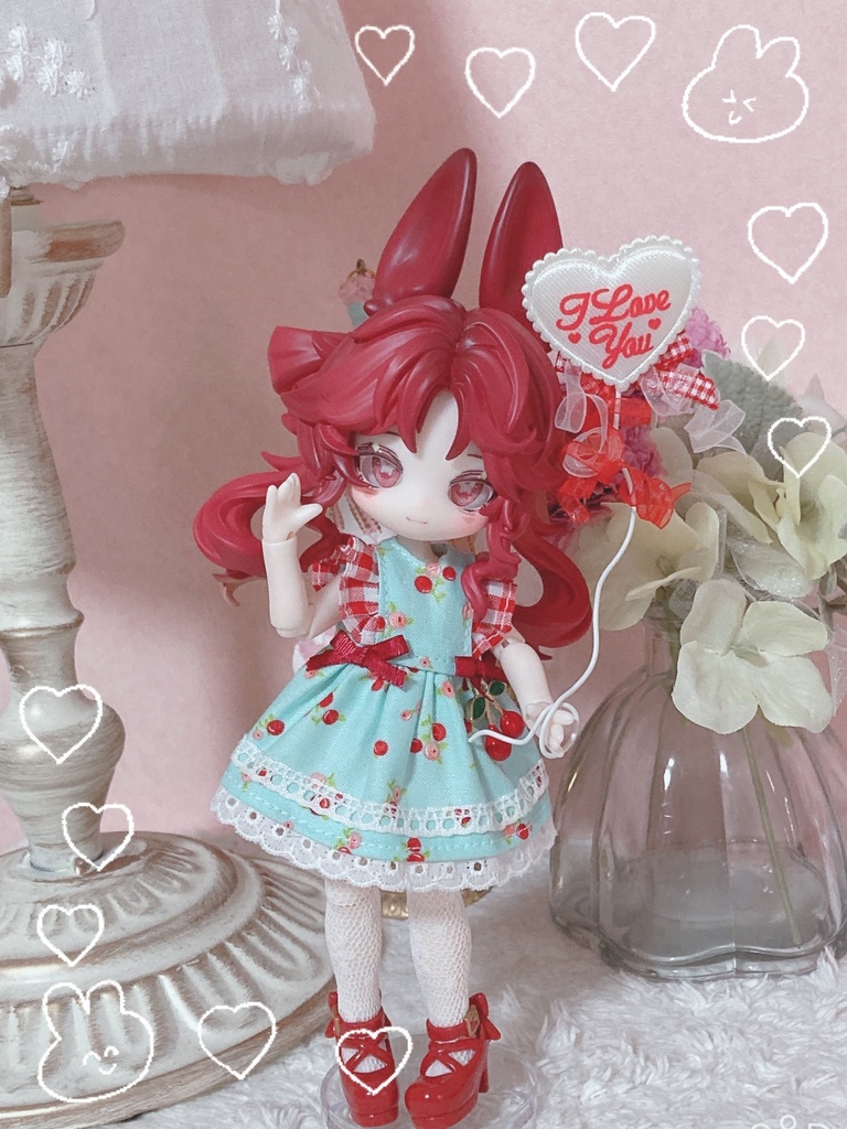 チェック×さくらんぼワンピース