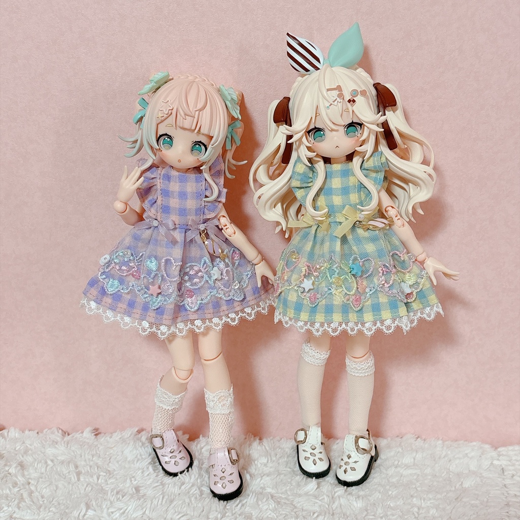 チェックワンピース(ブラインドドールサイズ)