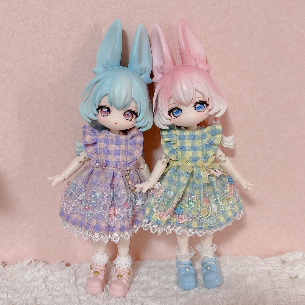 チェックワンピース(ブラインドドールサイズ)