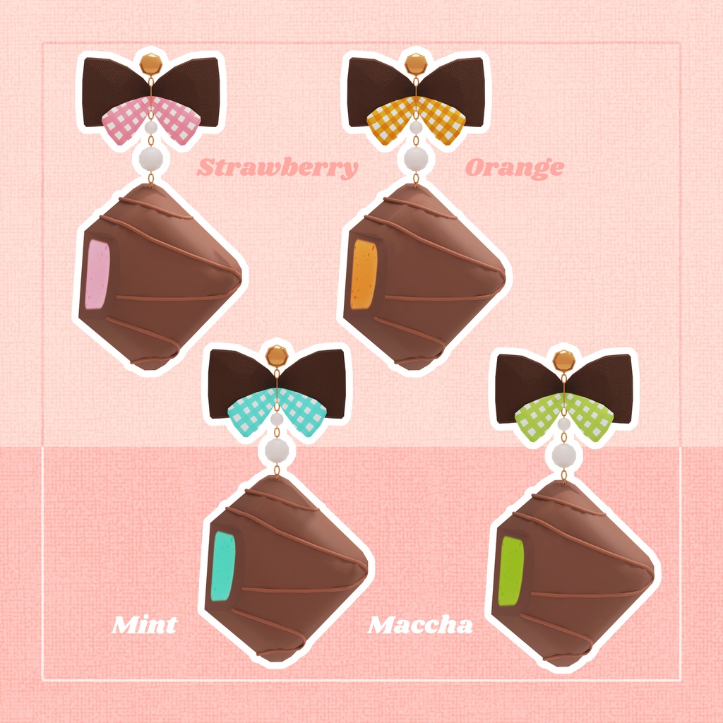 【バレンタイン】チョコレートイヤリング【VRC向け】