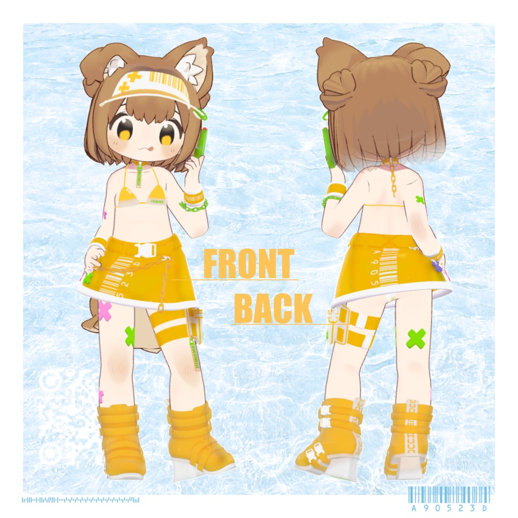 【VRC向け】SKELETONMIZUGI【まめひなた対応】