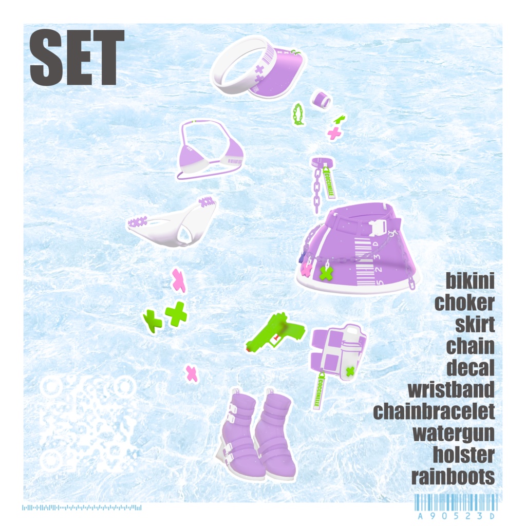 【VRC向け】SKELETONMIZUGI【まめひなた対応】