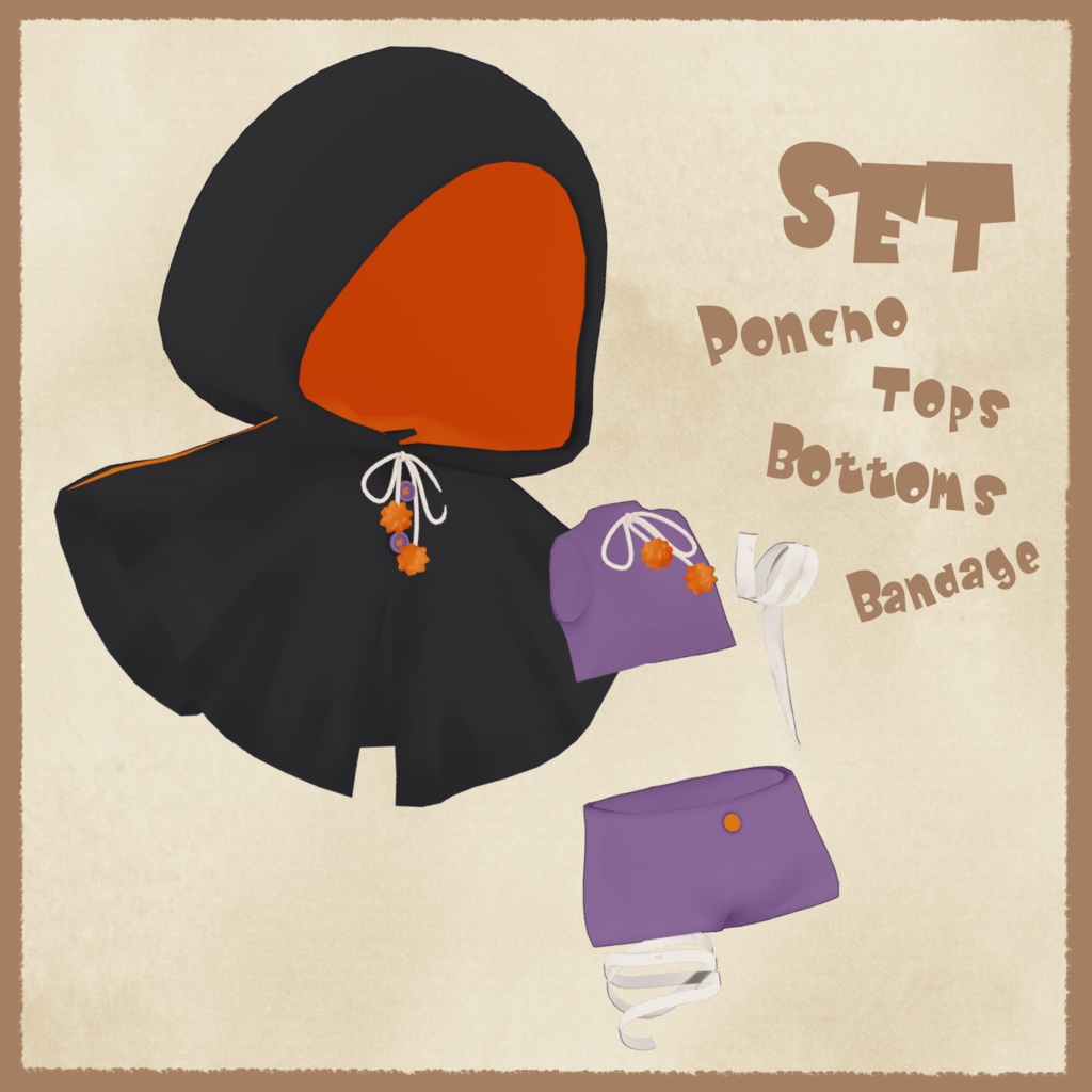 【VRC向け】BOWBOWPONCHO【まめひなた対応】