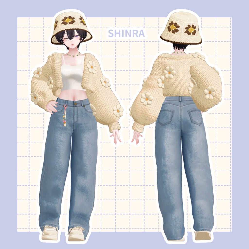 【VRC向け】Flower Knit【複数アバター対応】※1/6マリシア追加対応※