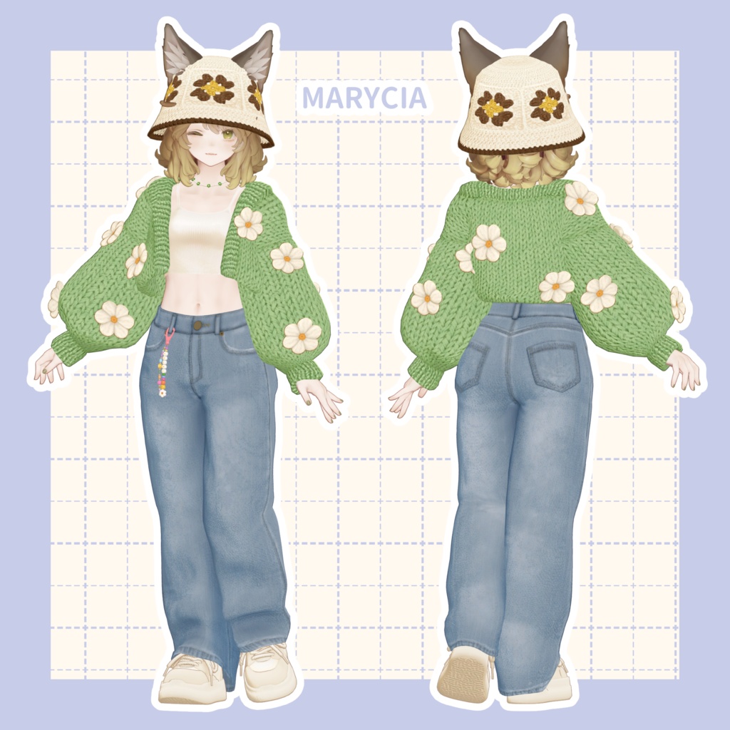 【VRC向け】Flower Knit【複数アバター対応】※1/6マリシア追加対応※