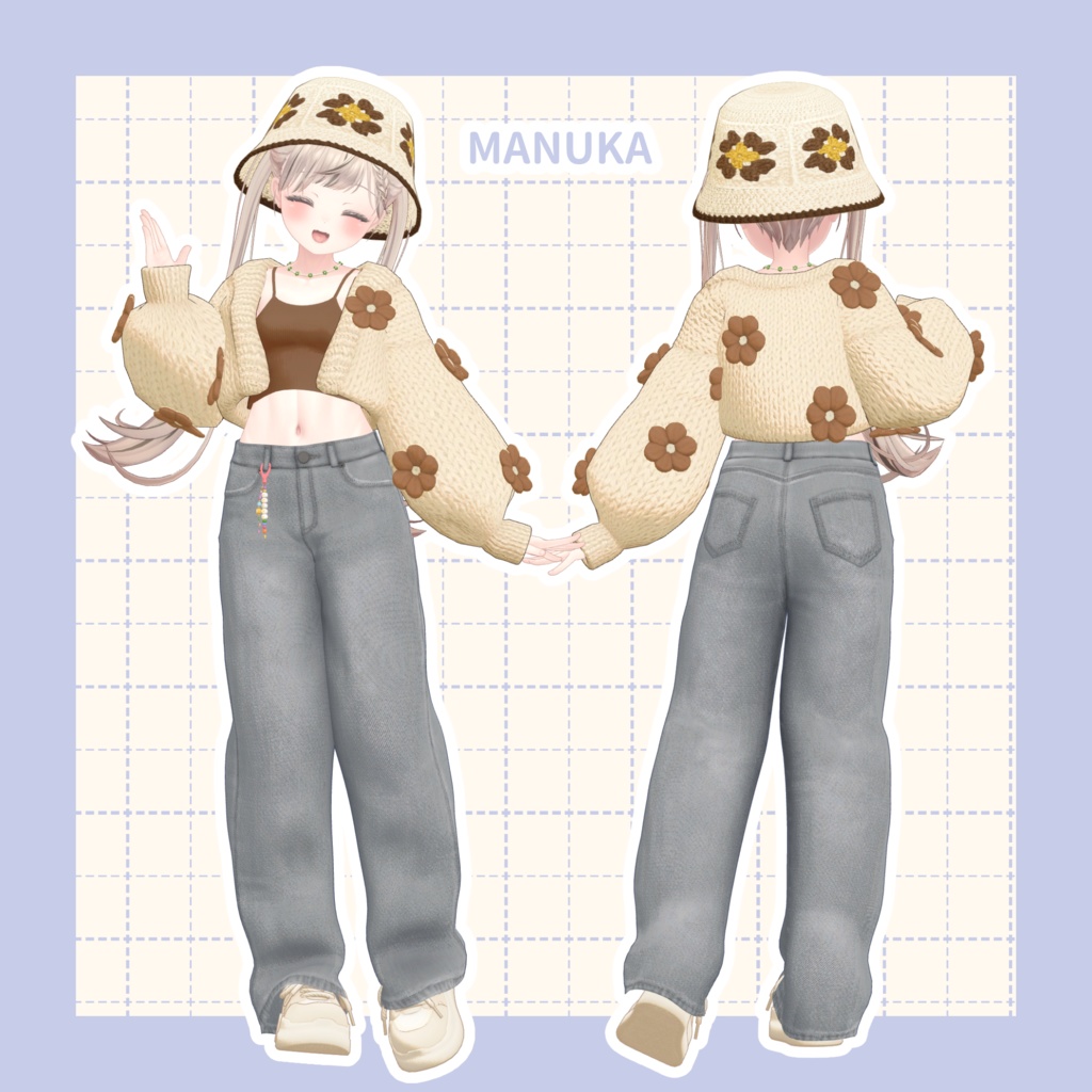 【VRC向け】Flower Knit【複数アバター対応】※1/6マリシア追加対応※